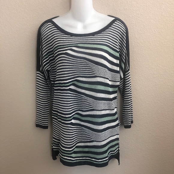 3/$20 NIC + ZOE Striped Open Knit Top - Picture 2 of 7